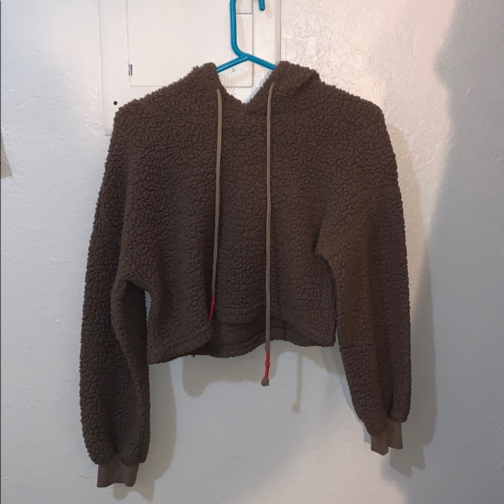 Brown Teddy Bear crop sweater